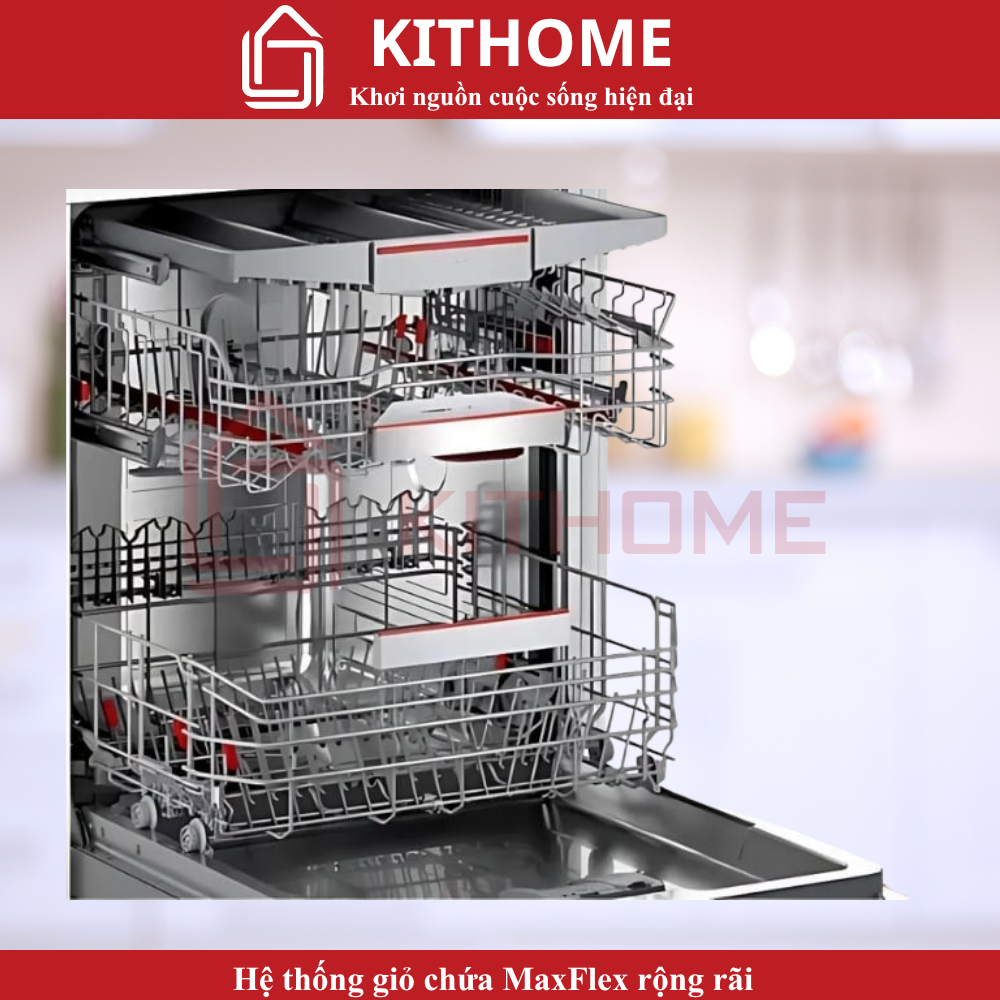 Giàn rửa MaxFlex rộng rãi, ngăn thứ 3 Vario Drawer và Rackmatic linh hoạt Giàn rửa MaxFlex rộng rãi, ngăn thứ 3 Vario Drawer và Rackmatic linh hoạt