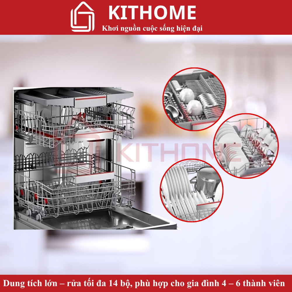 Dung tích lớn – rửa tối đa 14 bộ, phù hợp cho gia đình 4 – 6 thành viên Dung tích lớn – rửa tối đa 14 bộ, phù hợp cho gia đình 4 – 6 thành viên