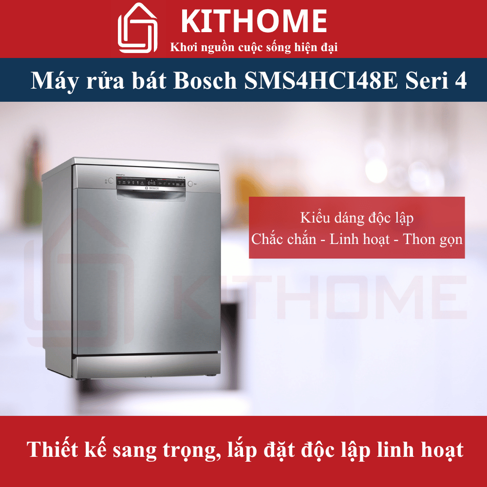 Máy rửa bát bosch SMS4HCI48E độc lập serie 4 – Thiết kế sang trọng, lắp đặt độc lập linh hoạt Máy rửa bát bosch SMS4HCI48E độc lập serie 4 – Thiết kế sang trọng, lắp đặt độc lập linh hoạt
