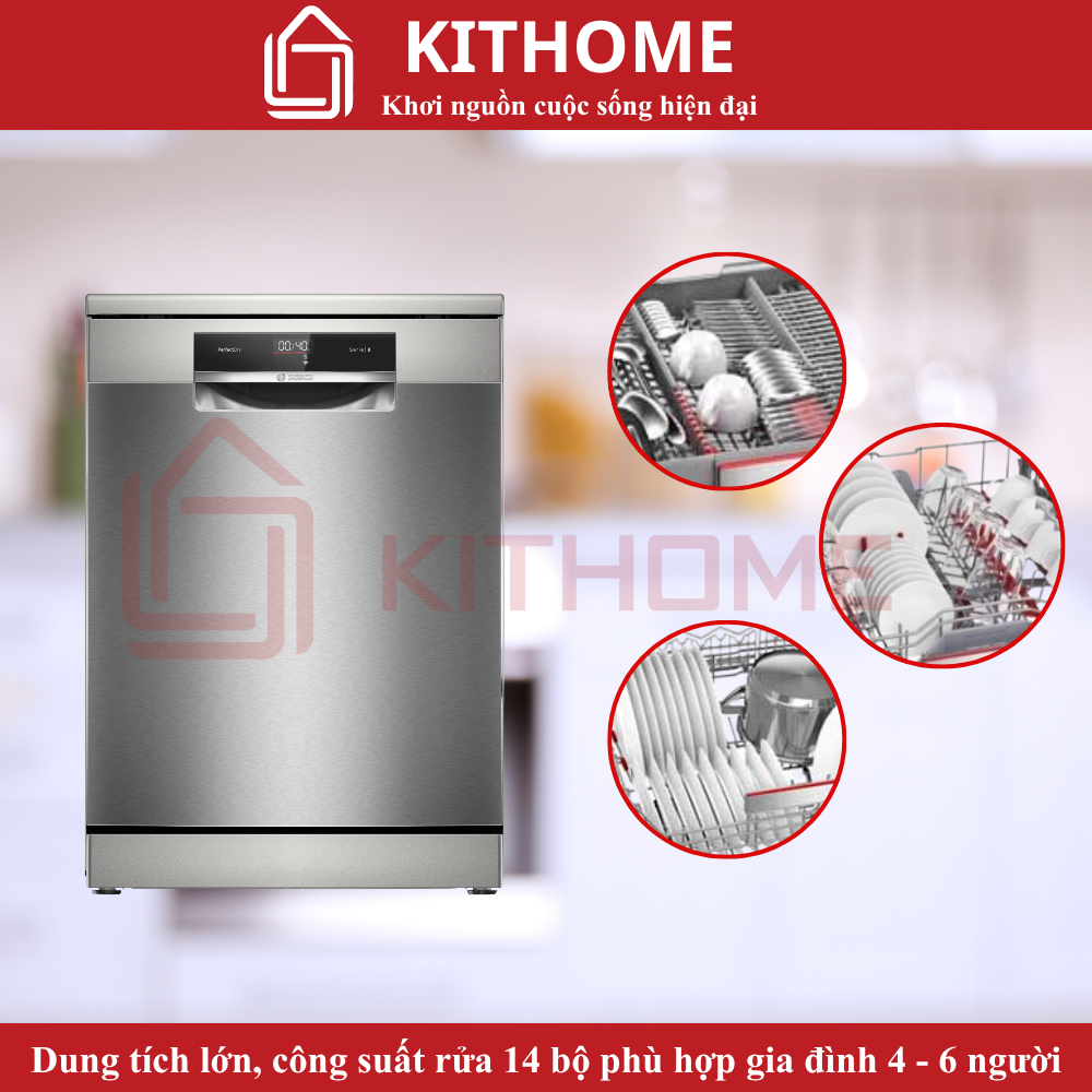 Dung tích lớn, công suất rửa 14 bộ phù hợp gia đình 4 - 6 người Dung tích lớn, công suất rửa 14 bộ phù hợp gia đình 4 - 6 người