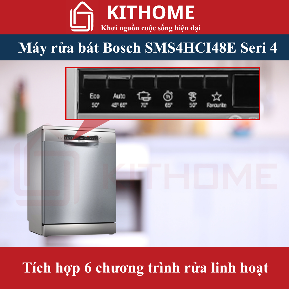 Máy rửa bát Bosch SMS4ECI14E – Tích hợp 6 chương trình rửa linh hoạt Máy rửa bát Bosch SMS4ECI14E – Tích hợp 6 chương trình rửa linh hoạt
