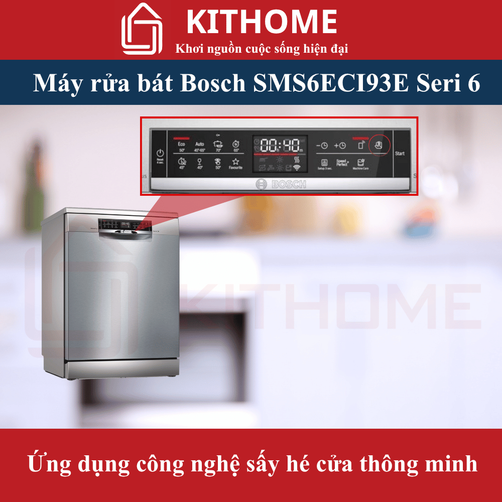 MÁY RỬA BÁT ĐỘC LẬP BOSCH SMS6ECI93E SERIE 6 – Ứng dụng công nghệ sấy hé cửa thông minh MÁY RỬA BÁT ĐỘC LẬP BOSCH SMS6ECI93E SERIE 6 – Ứng dụng công nghệ sấy hé cửa thông minh