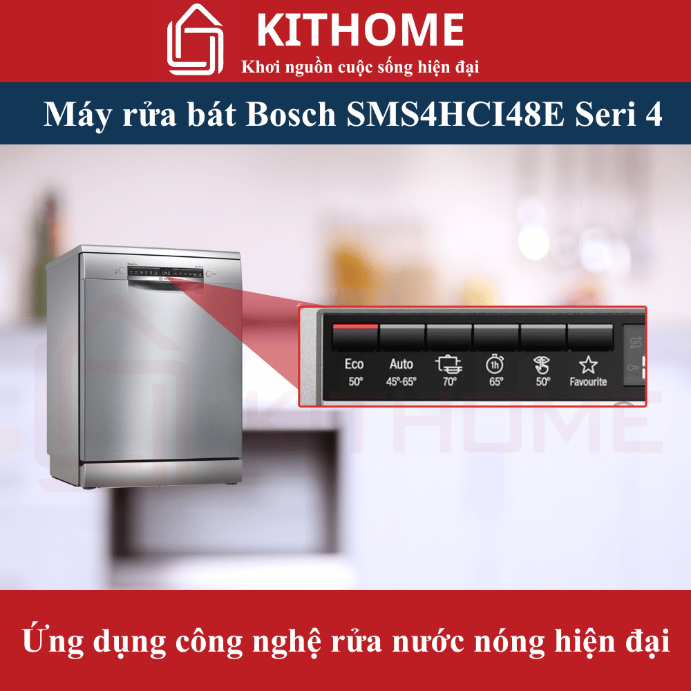 Máy rửa bát bosch SMS4HCI48E độc lập serie 4 – Ứng dụng công nghệ rửa nước nóng hiện đại, diệt khuẩn hiệu quả Máy rửa bát bosch SMS4HCI48E độc lập serie 4 – Ứng dụng công nghệ rửa nước nóng hiện đại, diệt khuẩn hiệu quả