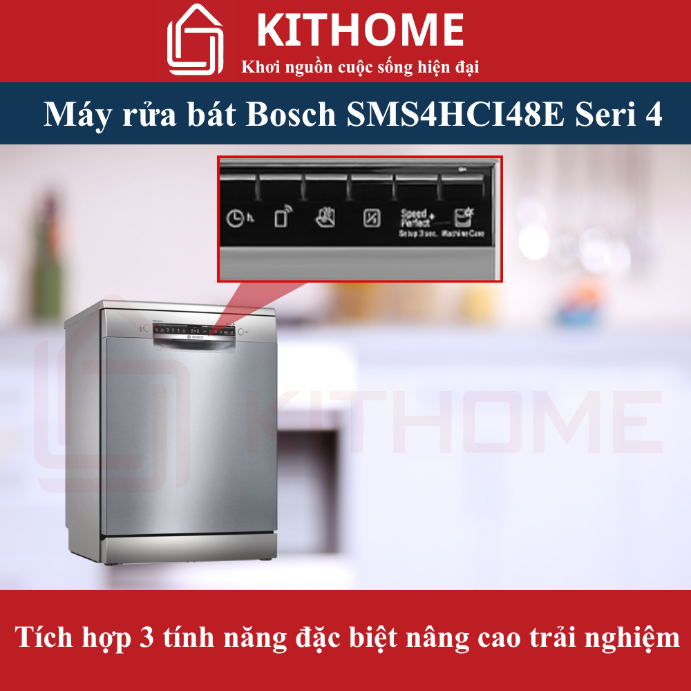 Máy rửa bát Bosch SMS4ECI14E – Tích hợp 3 tính năng đặc biệt nâng cao trải nghiệm Máy rửa bát Bosch SMS4ECI14E – Tích hợp 3 tính năng đặc biệt nâng cao trải nghiệm