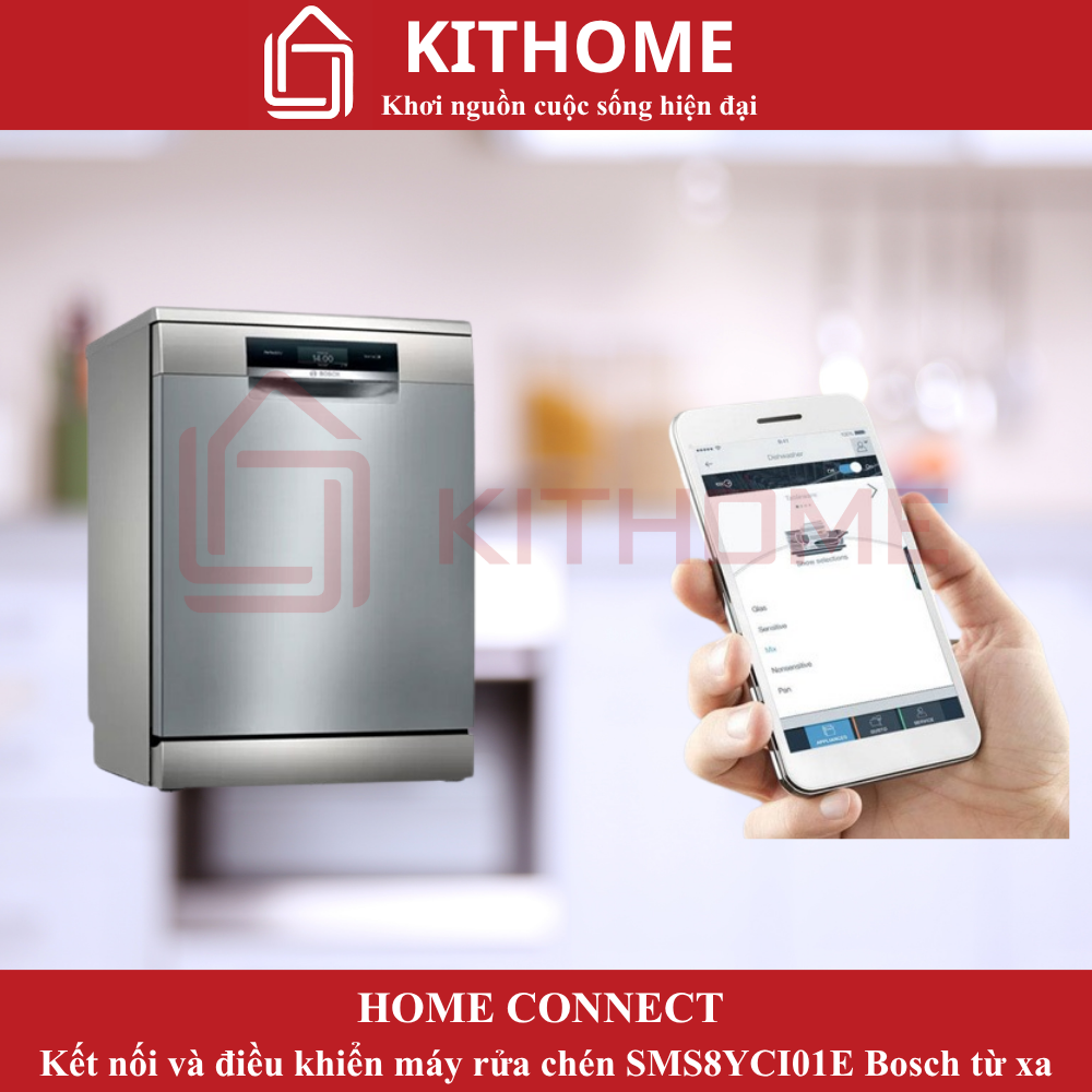 Kết nối và điều khiển máy rửa chén SMS8YCI01E Bosch từ xa thông qua Home Connect Kết nối và điều khiển máy rửa chén SMS8YCI01E Bosch từ xa thông qua Home Connect
