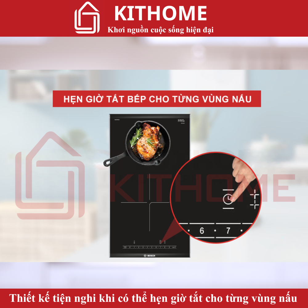 Thiết kế tiện nghi khi có thể hẹn giờ tắt cho từng vùng nấu
