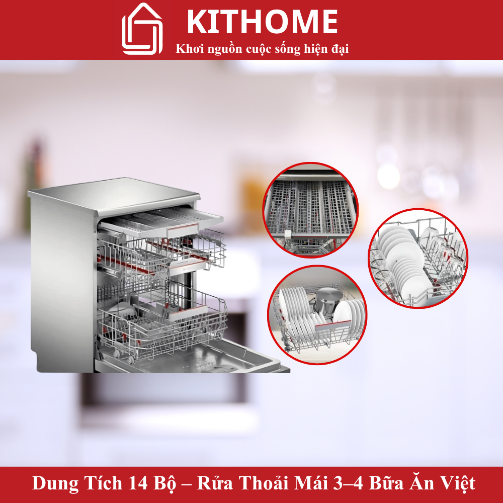 Dung Tích 14 Bộ – Rửa Thoải Mái 3–4 Bữa Ăn Việt