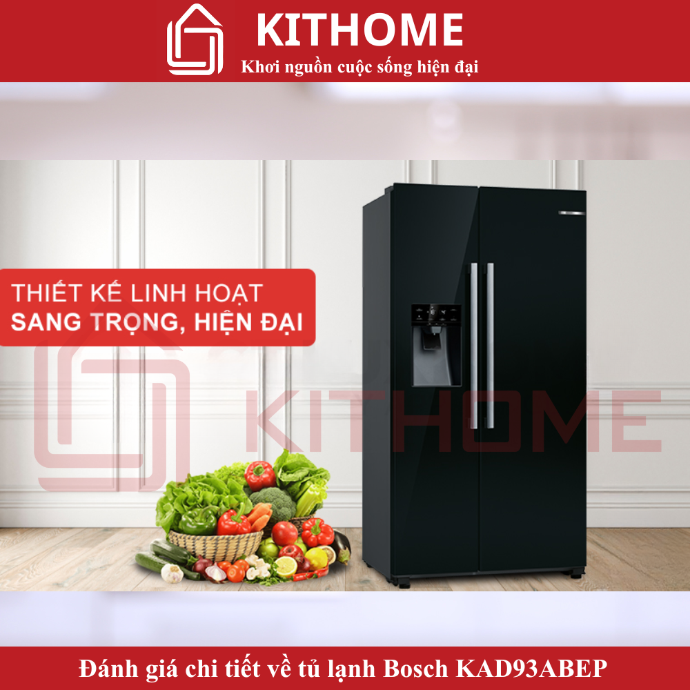 Thiết kế sang trọng và hiện đại với 2 cánh cửa và màu đen tinh tế