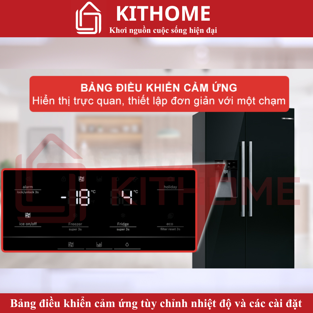 Bảng điều khiển cảm ứng hiện đại và màn hình LCD tiện lợi