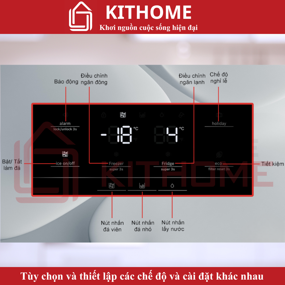 Tùy chọn và thiết lập các chế độ và cài đặt khác nhau theo từng nhu cầu sử dụng