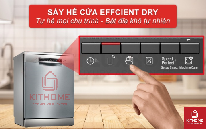 Sấy hé cửa khô bát đĩa hiệu quả hơn khi kích hoạt Efficient Dry