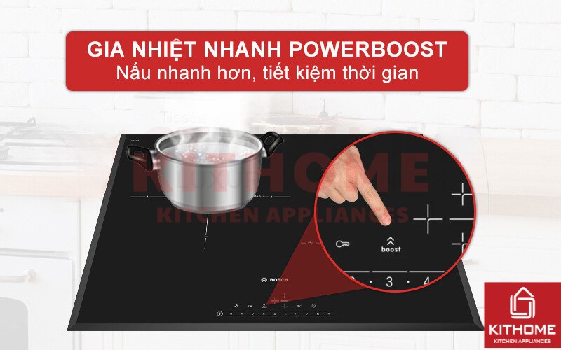Tăng thêm 50% công suất để nấu nhanh hơn khi kích hoạt thêm PowerBoost