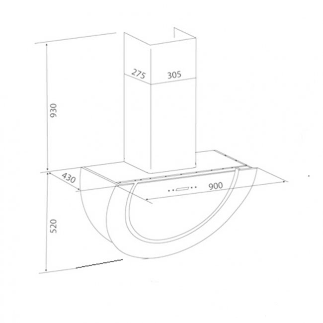 Máy hút mùi Malloca MC9091E 5 Máy hút mùi Malloca MC9091E