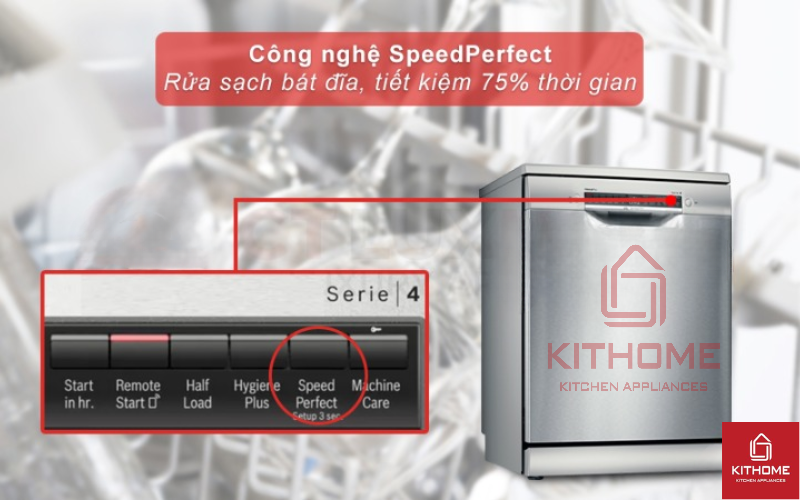 Kích hoạt tính năng SpeedPerfect tiết kiệm 75% thời gian rửa.