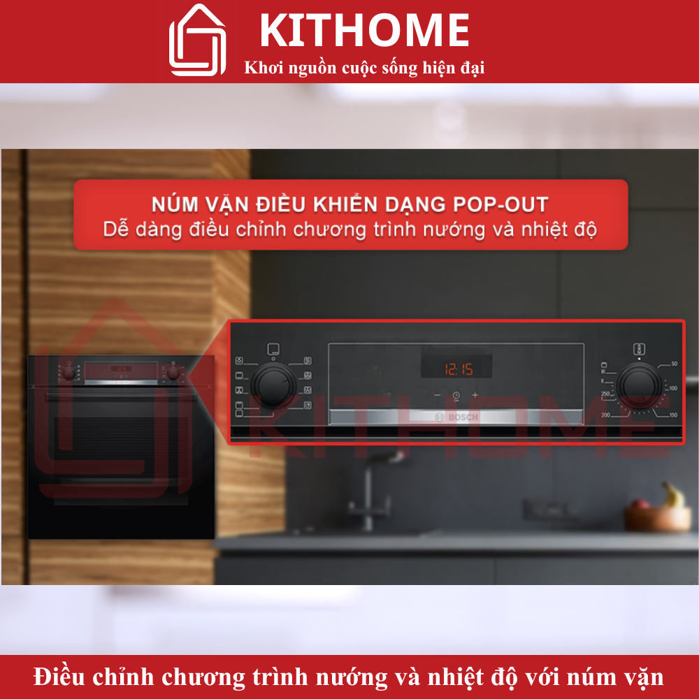 Điều chỉnh chương trình nướng dễ dàng với núm vặn Pop-out Điều chỉnh chương trình nướng dễ dàng với núm vặn Pop-out