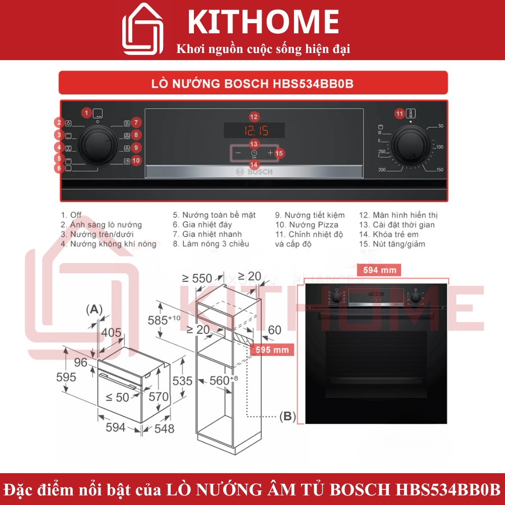 Đặc điểm nổi bật của Lò nướng âm tủ Bosch HBS534BB0B Serie 6 Đặc điểm nổi bật của Lò nướng âm tủ Bosch HBS534BB0B Serie 6