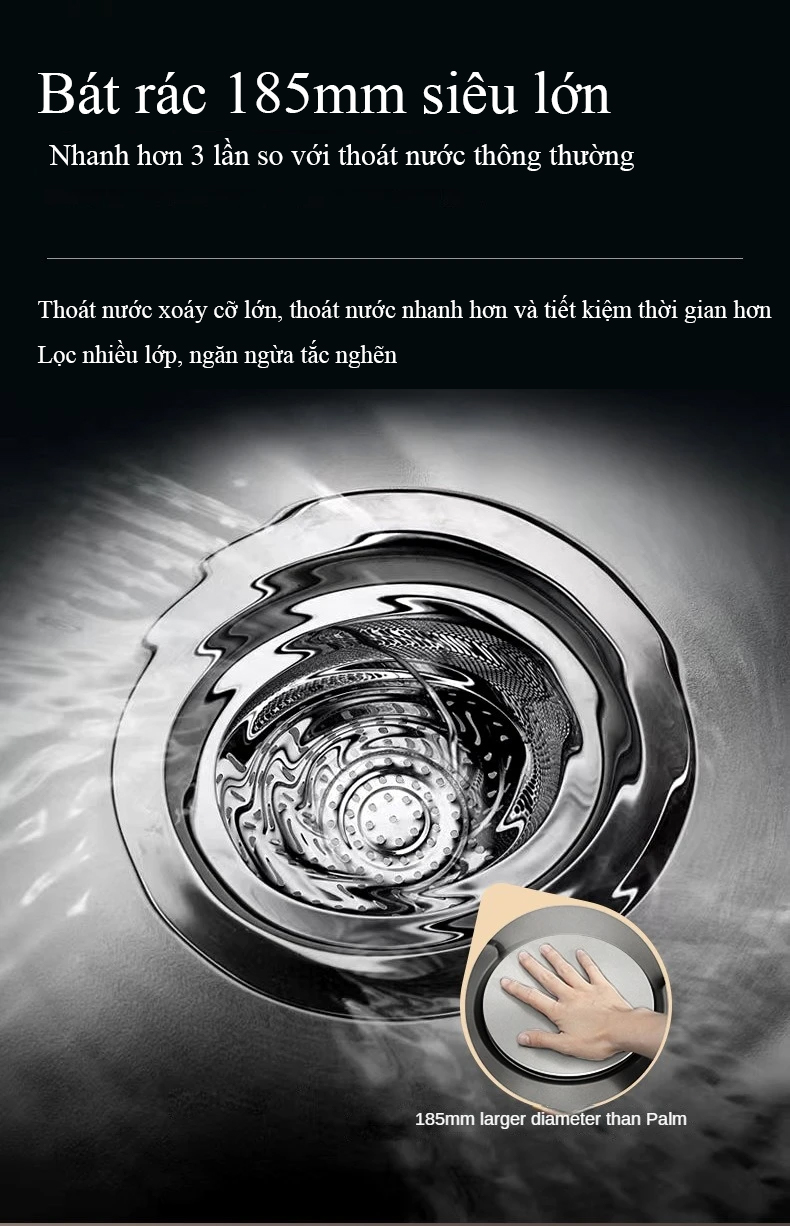 Chậu rửa bát 1 hố Gento GT04-7546 New sẽ luôn khô ráo và dễ dàng làm sạch, ngăn ngừa tích tụ nước và vi khuẩn nhờ thiết kế đáy chậu nghiêng 1 góc 3-4 độ.
