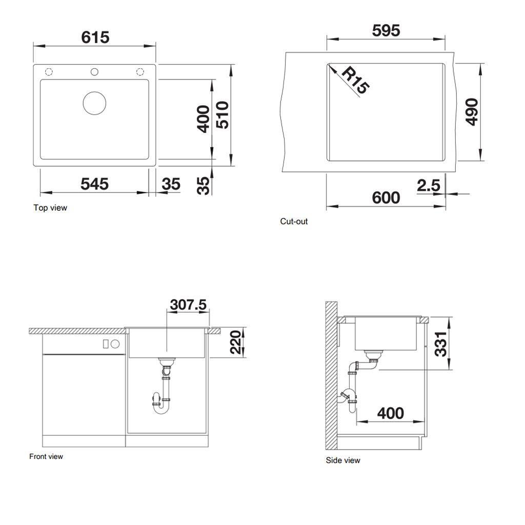 blanco pleon 6 rock grey mh 1