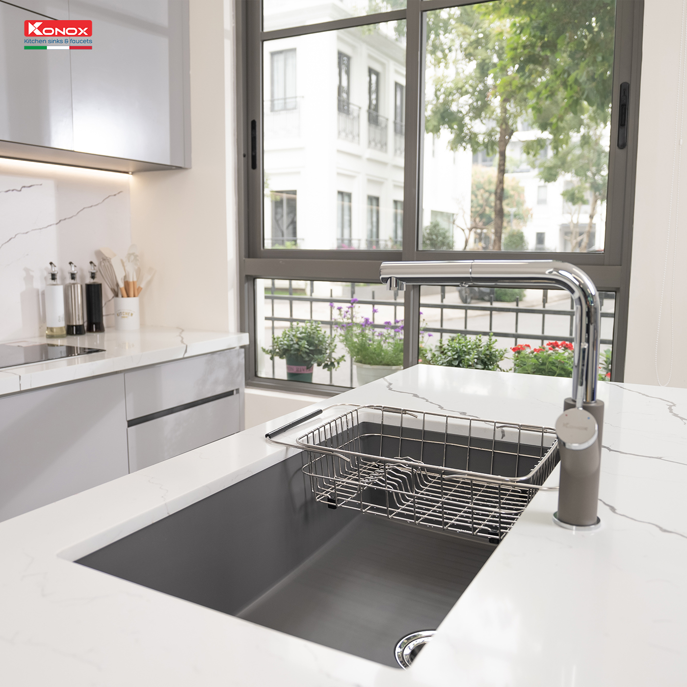 chau-rua-bat-da-1-ho-konox-naros-mau-xam-4 Chậu rửa Konox Naros 760S Grey