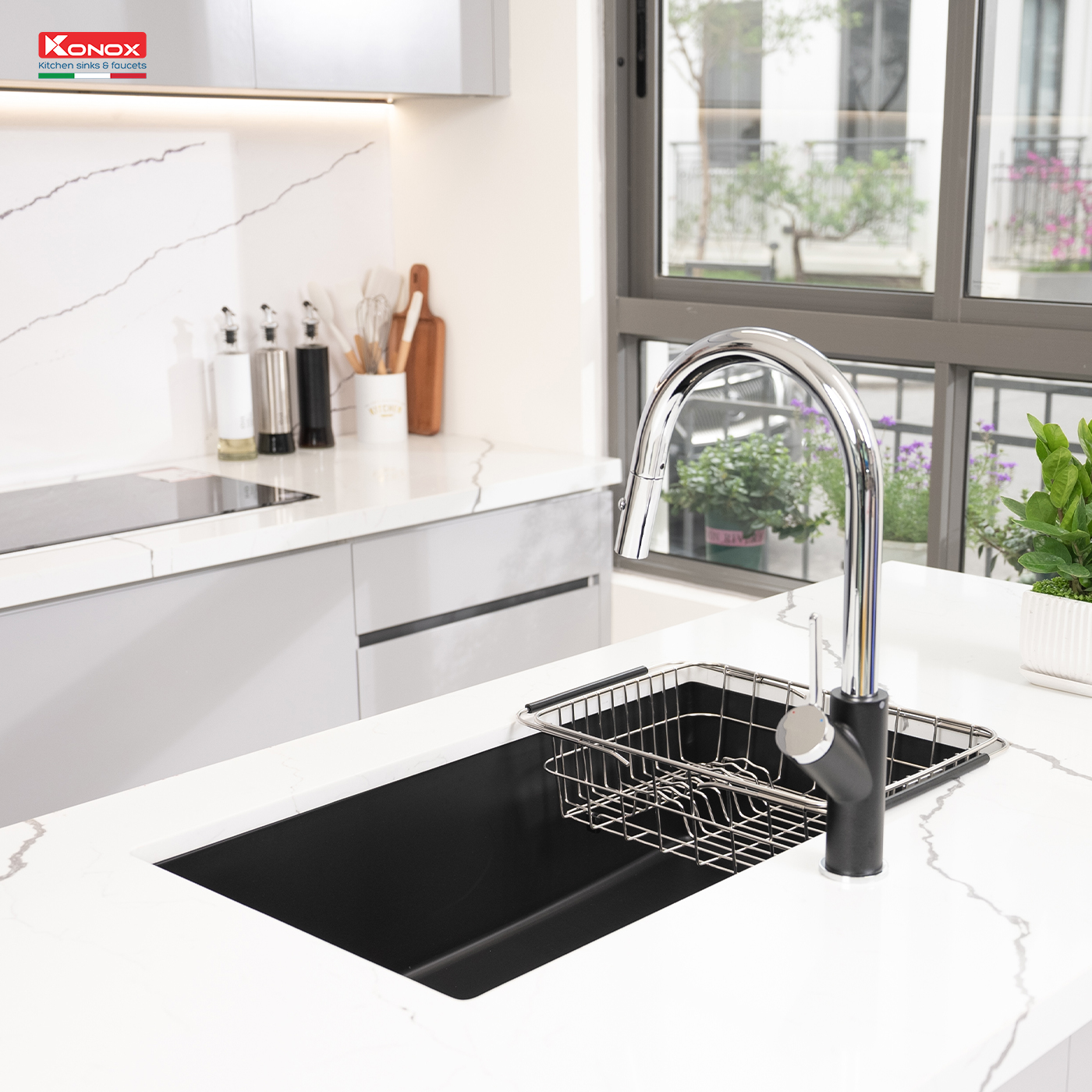 chau-rua-bat-da-granite-1-ho-konox-naros-mau-den-7 Chậu rửa Konox Naros 760S Black