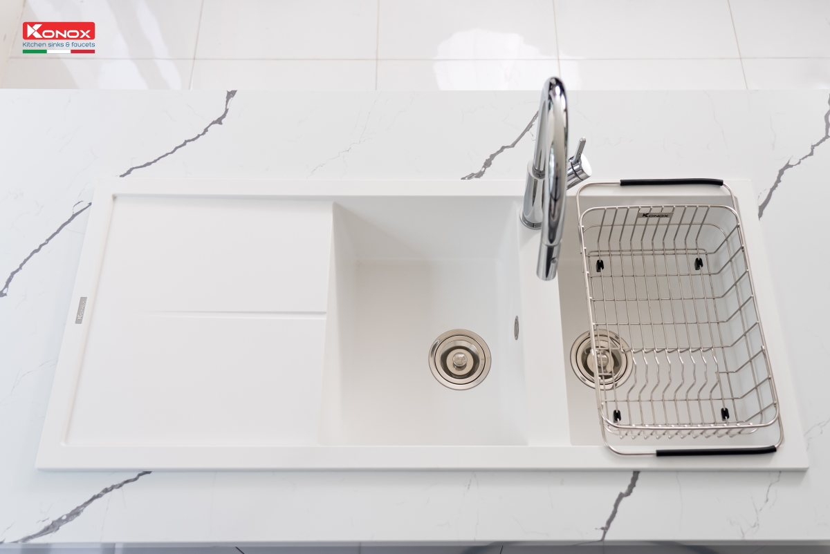 Chậu rửa Konox Livello Smart 1160 White Silver