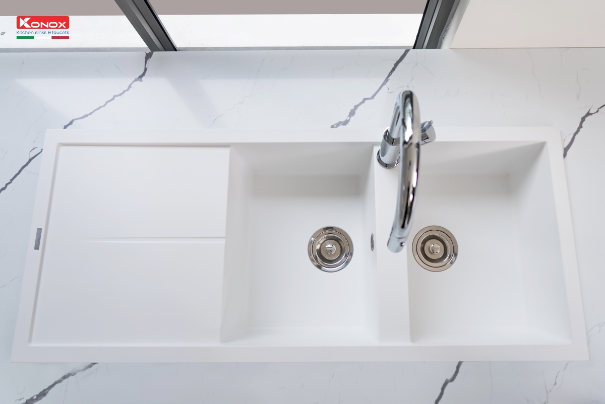 Chậu rửa Konox Livello Smart 1160 White Silver