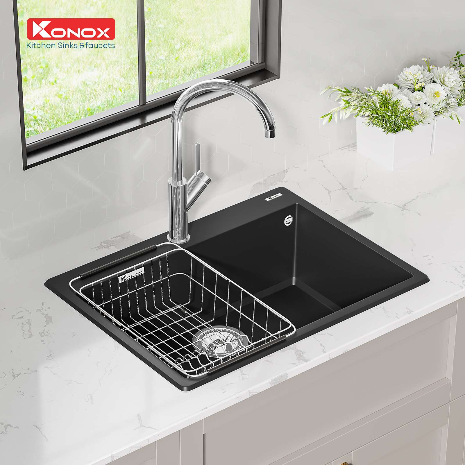Chậu rửa Konox Ruvita 680 Black