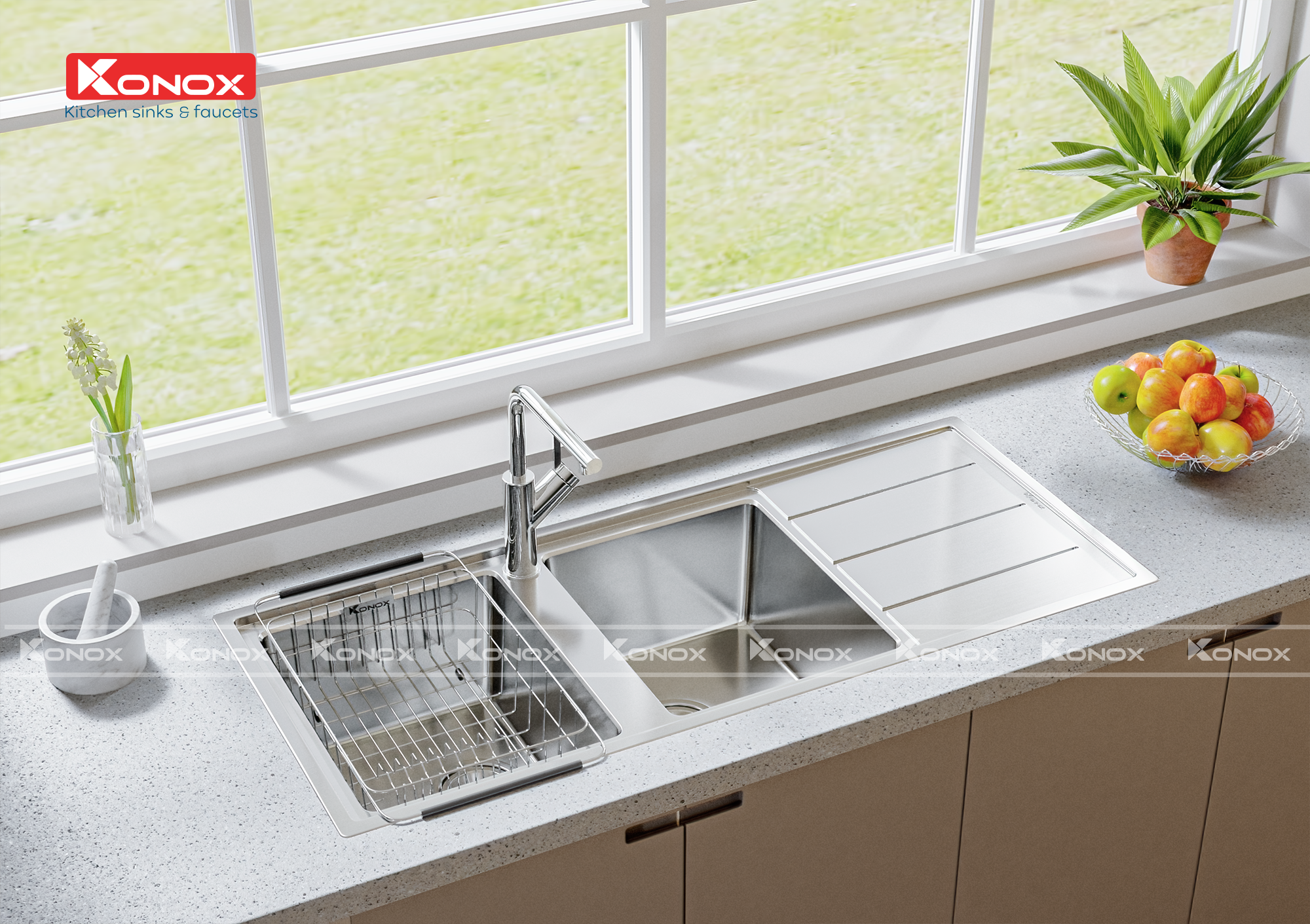 Chậu rửa Konox Turkey Sink Beta 1160 - Bàn Phải