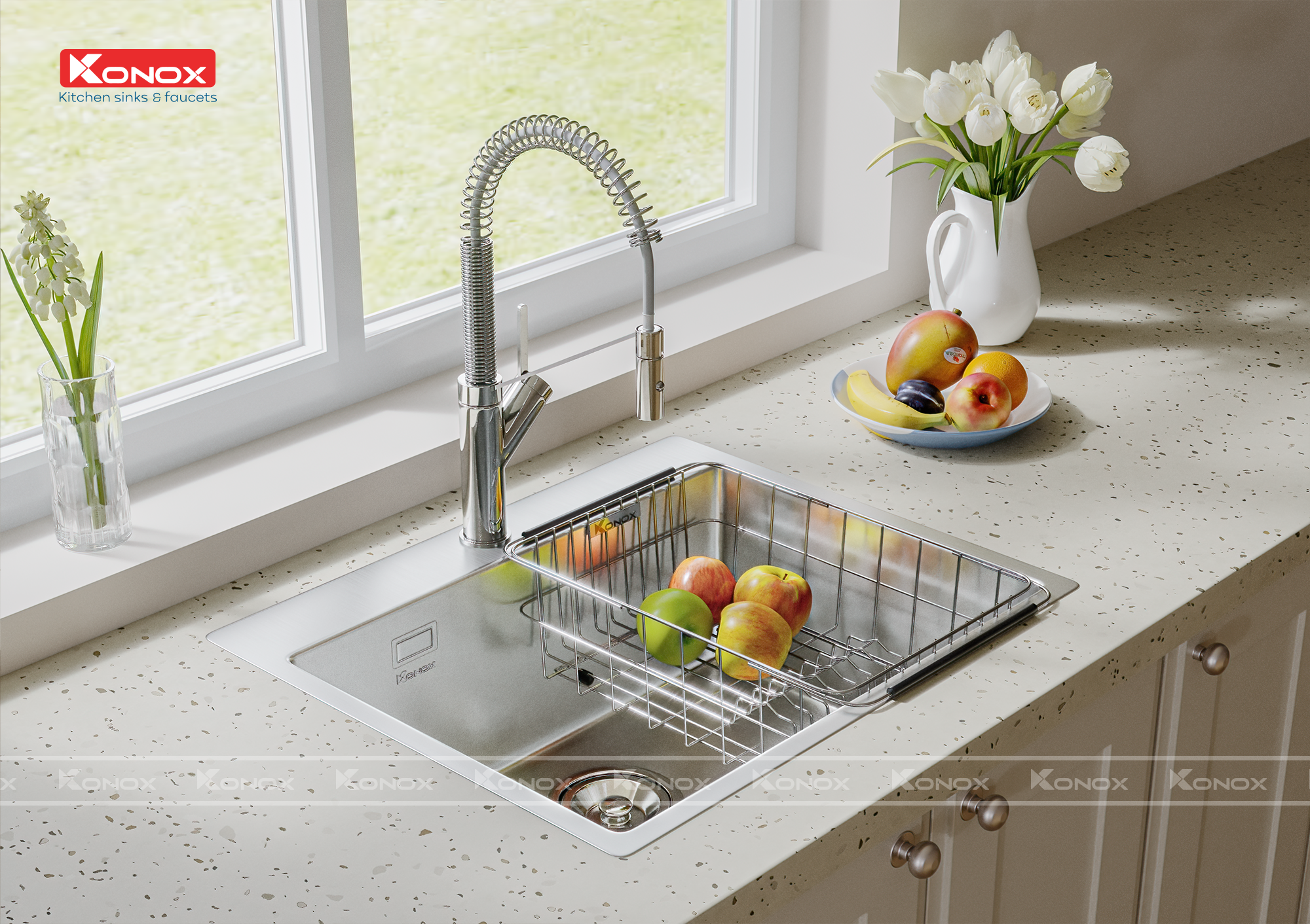 Chậu rửa Konox Turkey Sink Neron 600 - Hình ảnh lắp đặt sản phẩm
