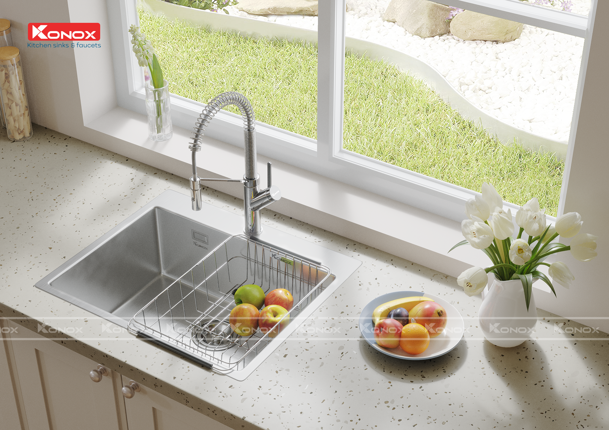 Chậu rửa Konox Turkey Sink Neron 600 - Hình ảnh lắp đặt sản phẩm