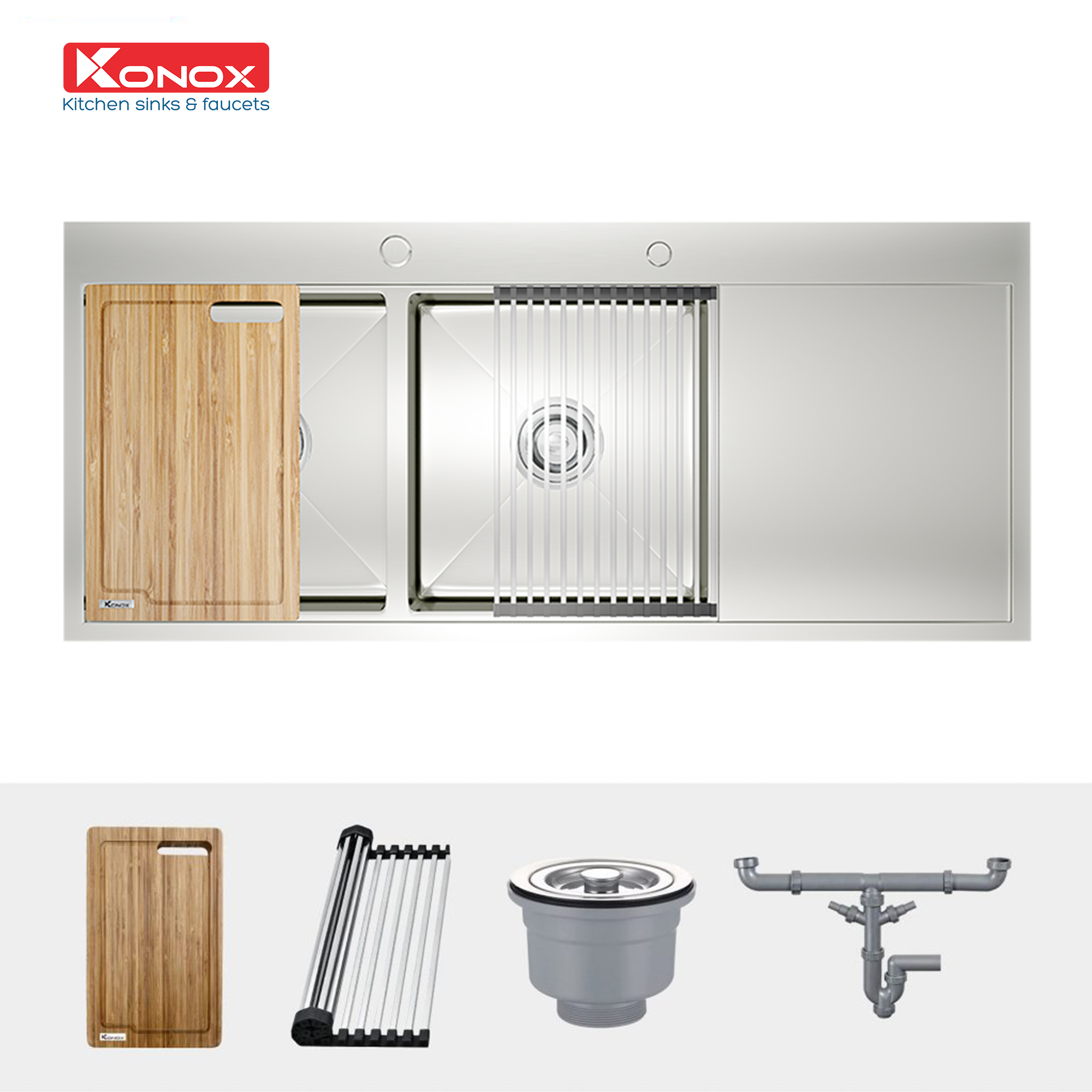 Chậu rửa Konox KN11650TD - Bàn phải