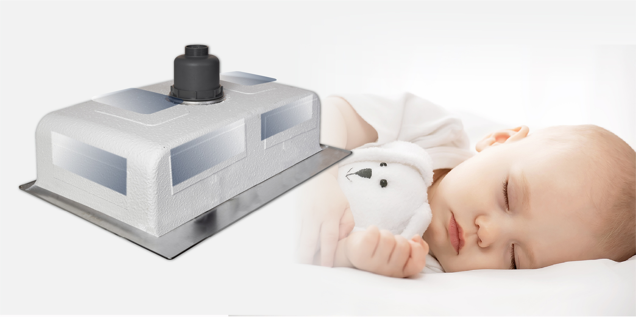 Lớp đệm cao su được đặt dưới chậu bếp nhằm giảm tiếng ồn gây ra khi rửa bát hoặc sử dụng nước trong chậu.