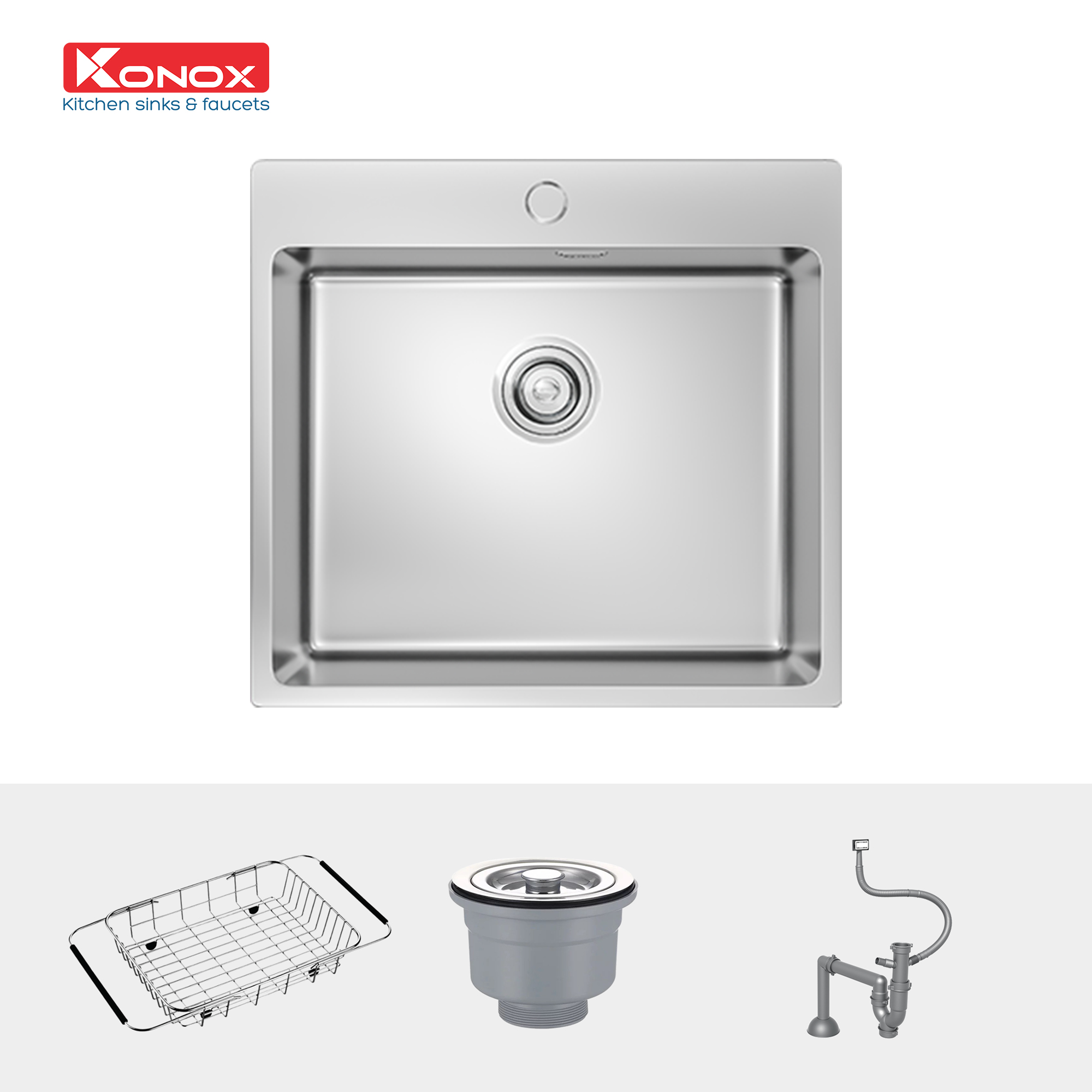 chau-rua-bat-topmount-sink-unico-5450-va-phu-kien-1 Chậu rửa Konox Unico 5450