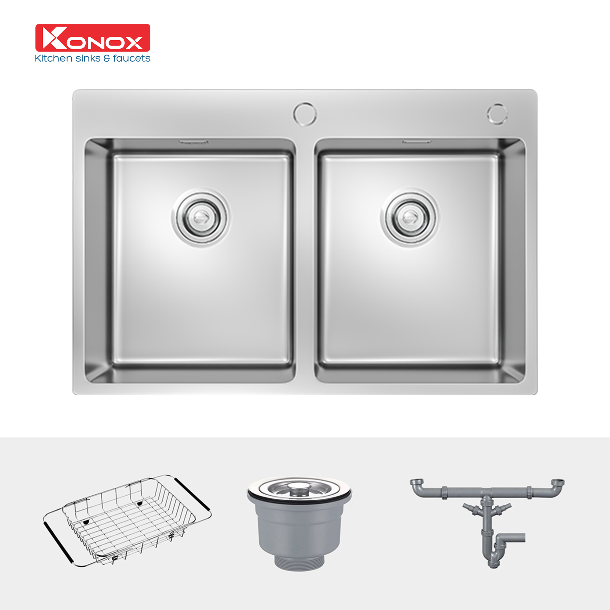 chau-rua-bat-topmount-sink-unico-7650-va-phu-kien Chậu rửa Konox Unico 7650