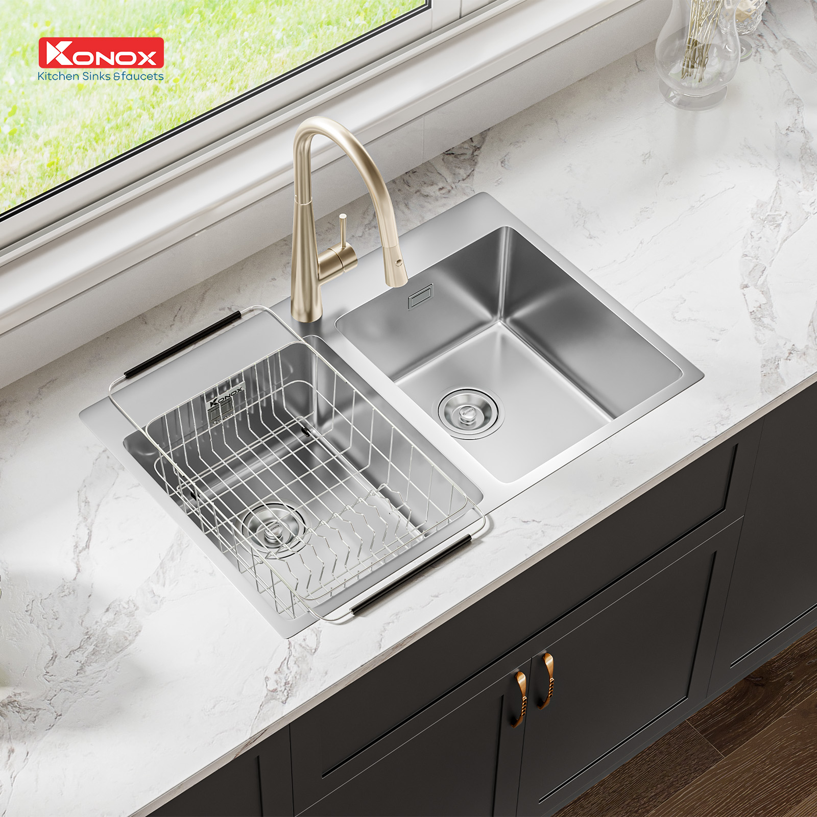 chau-rua-bat-topmount-sink-unico-7650 Chậu rửa Konox Unico 7650