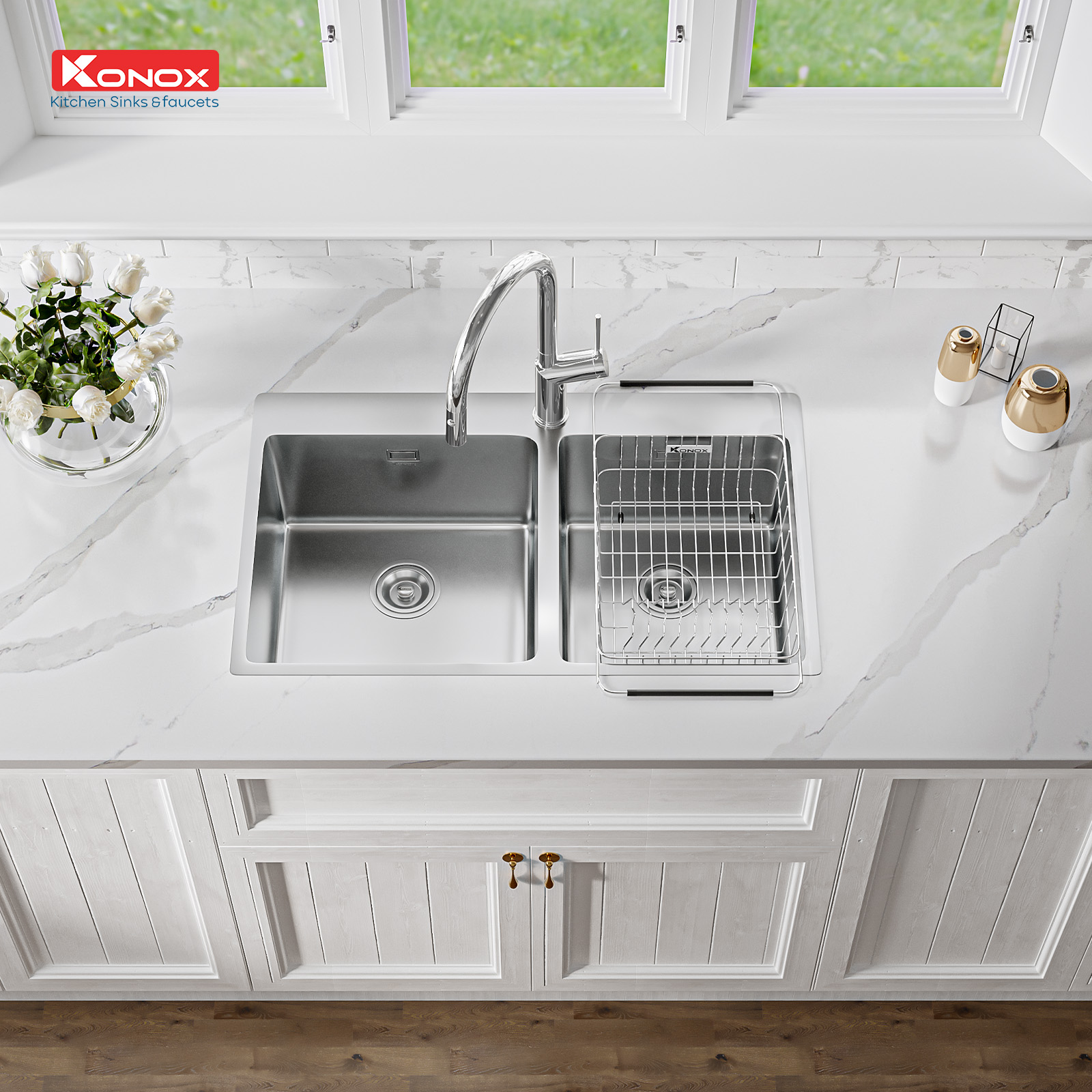 chau-rua-bat-topmount-sink-unico-8250 Chậu rửa Konox Unico 8250