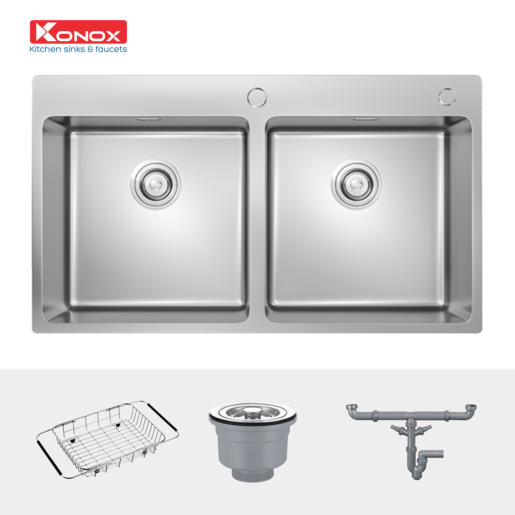 chau-rua-bat-topmount-sink-unico-8850-va-phu-kien Chậu rửa Konox Unico 8850