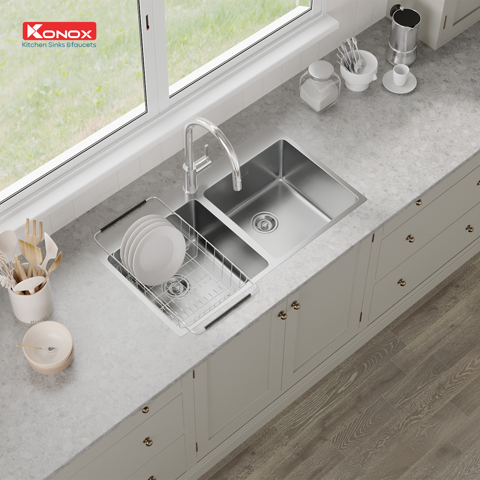chau-rua-bat-topmount-sink-unico-8850 Chậu rửa Konox Unico 8850
