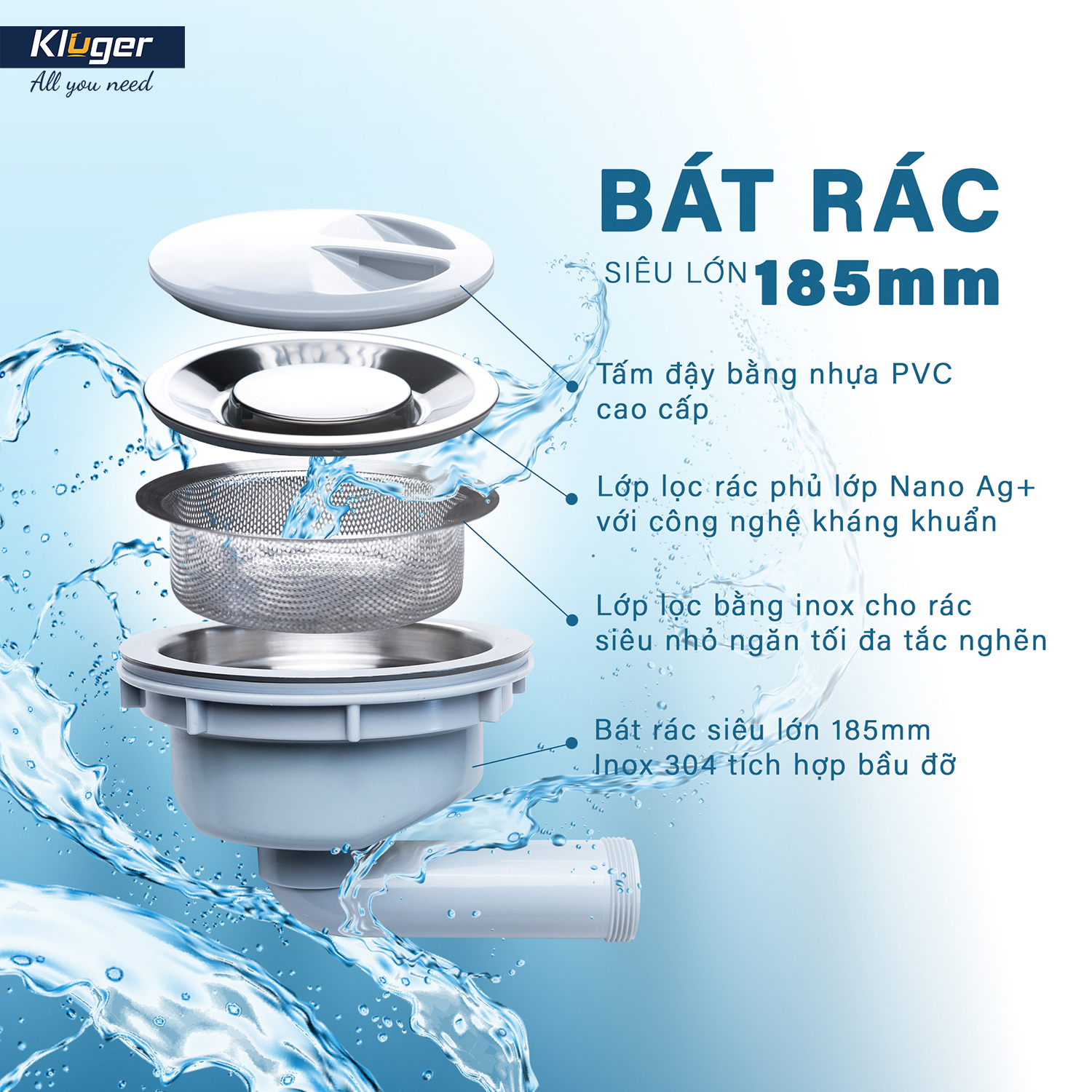 Bát rác đường kính lớn