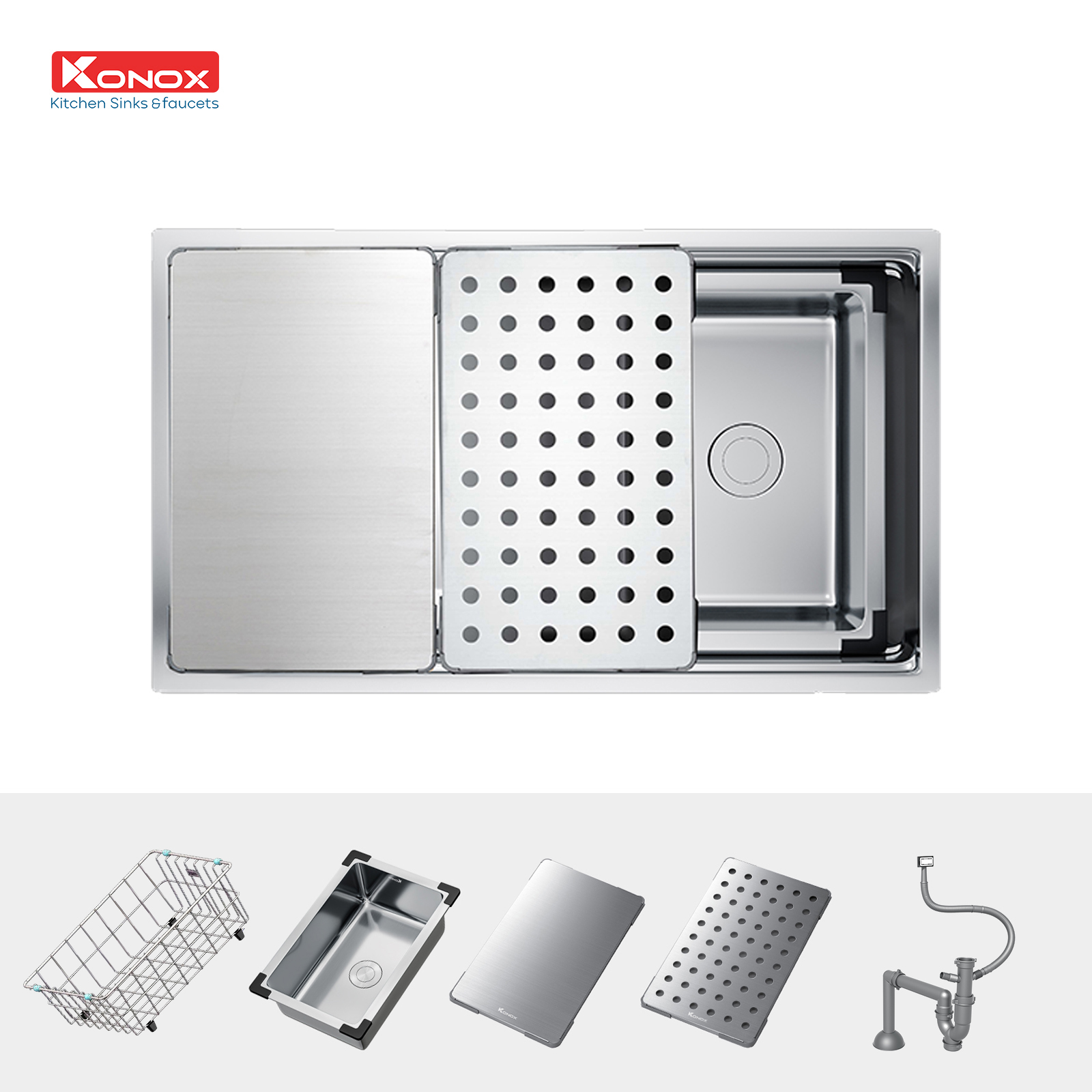 chau-rua-konox-kn8644su-dekor-1 Chậu rửa Konox KN8644SU Dekor