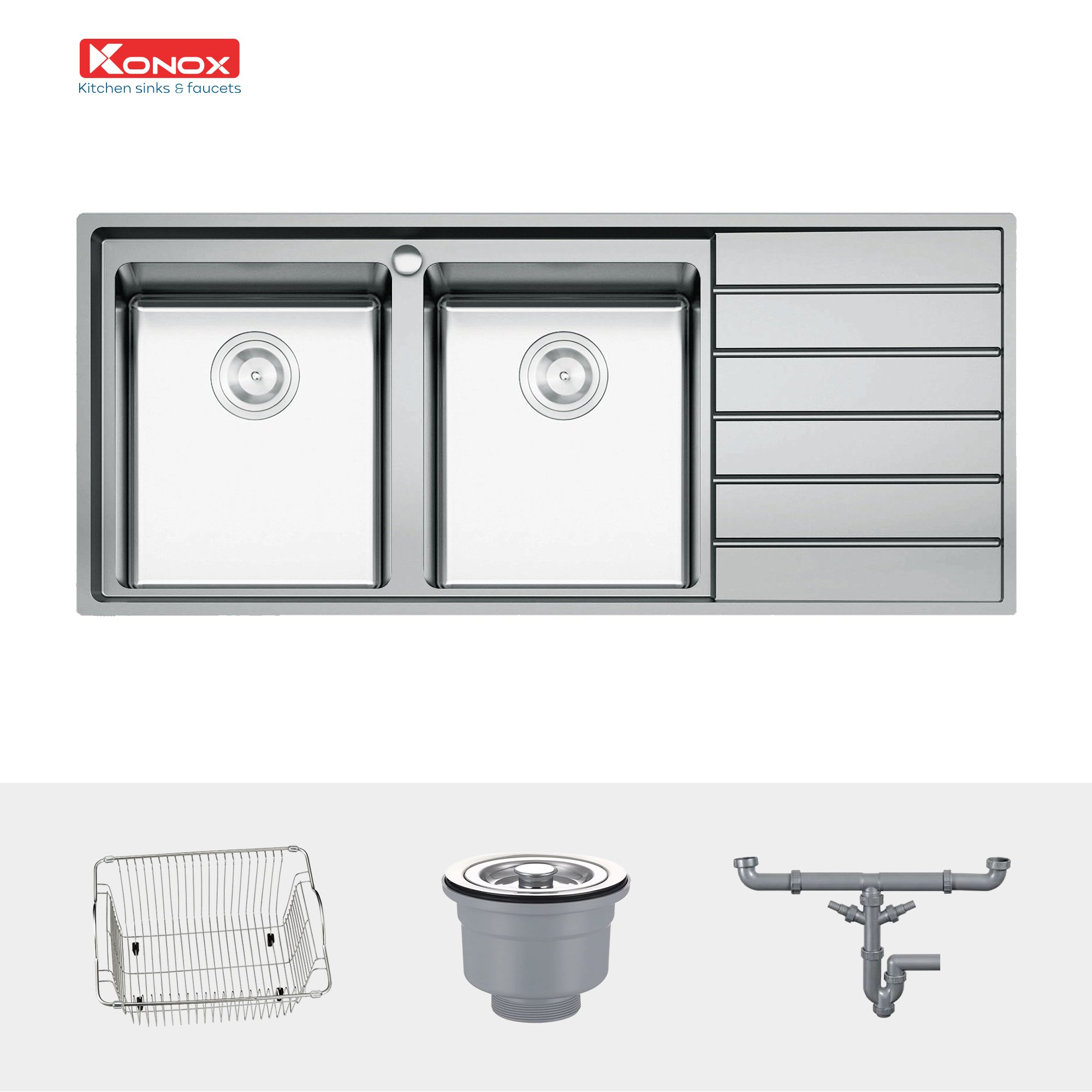 Chậu rửa Konox Premium KS11650 2B - Bàn phải