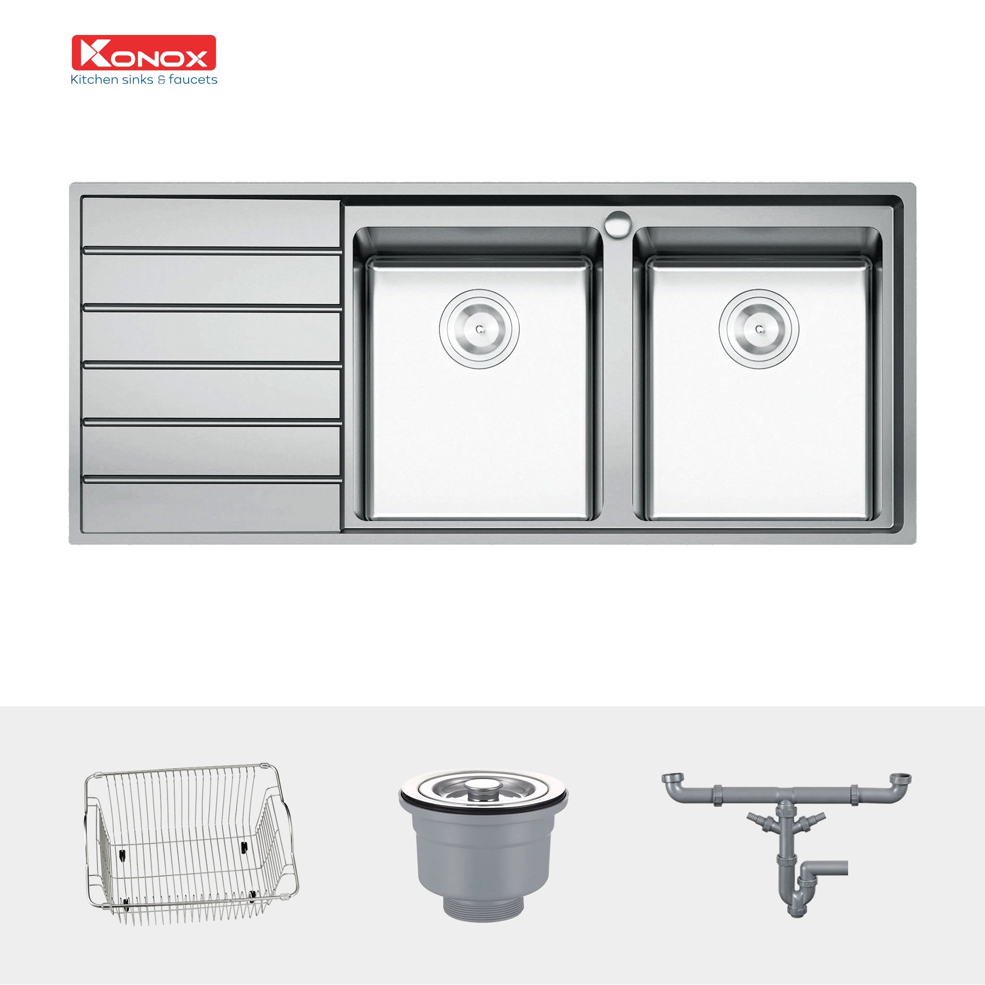 Chậu rửa Konox Premium KS11650 2B - Bàn trái