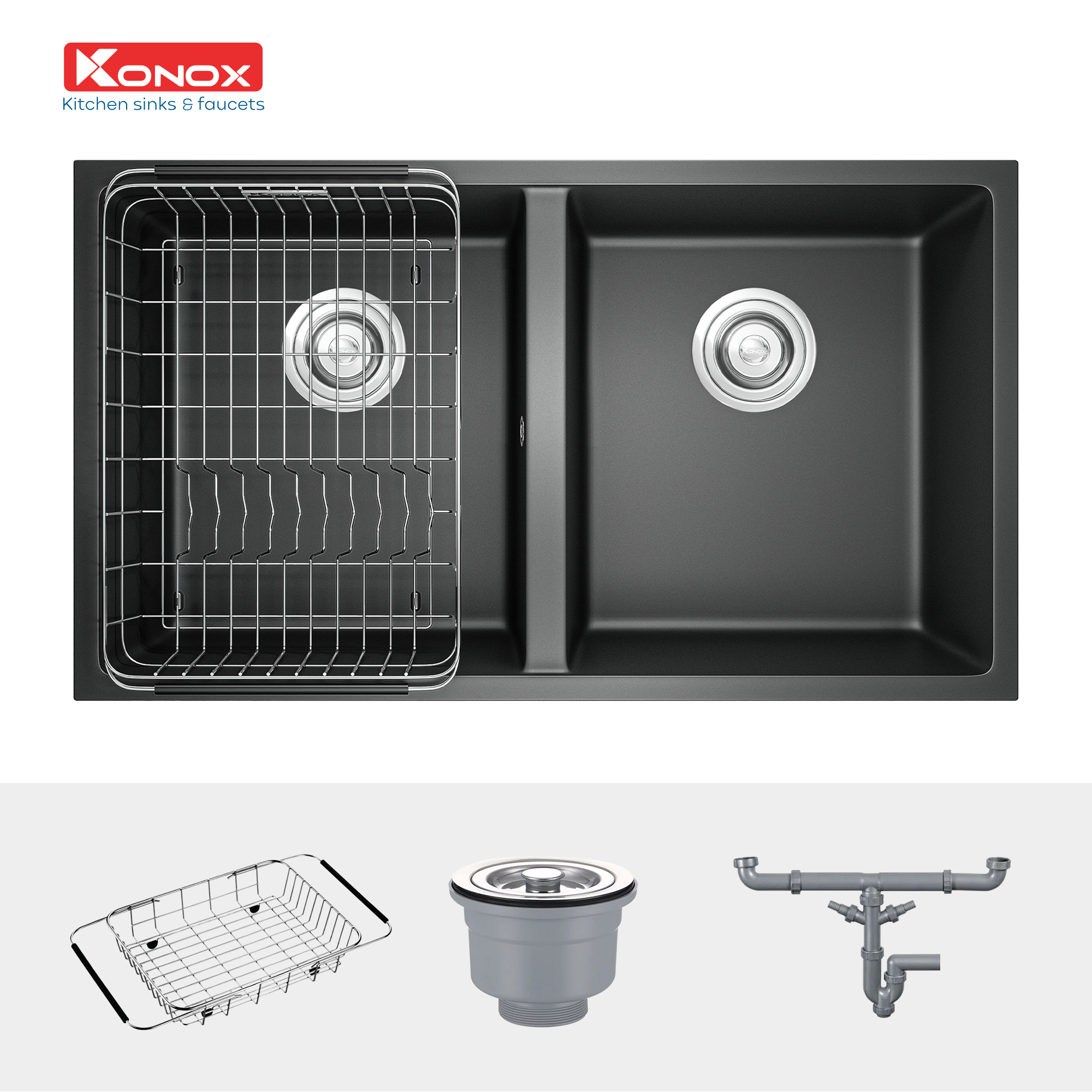 chau-rua-konox-veloci-760d-black-1 Chậu rửa Konox Veloci 760D Black