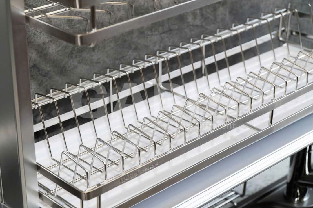 gia-bat-dia-nang-ha-dien-cam-ung-khung-nhom-ro-inox-304-garis-gl06xt-5 Giá bát đĩa nâng hạ điện cảm ứng khung nhôm rổ Inox 304 900mm Garis GL06.9XT