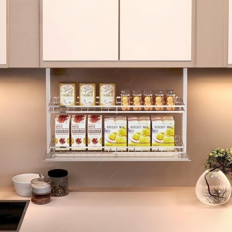 Giá gia vị nâng hạ điện cảm ứng cao cấp | Garis GL05.7X | loại tủ 700mm Giá gia vị nâng hạ điện cảm ứng cao cấp | Garis GL05.7X | loại tủ 700mm