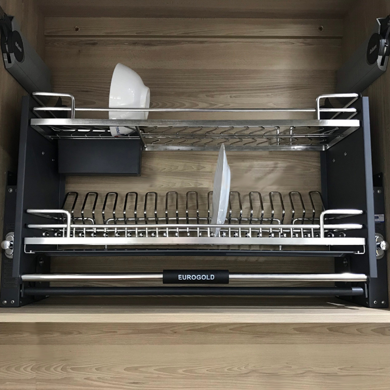 Giá nâng hạ bát đĩa 2 tầng cao cấp | Eurogold EPV9090Pro | rổ nan Oval hình quả trám đặc biệt | chiều rộng tủ 900mm | thiết kế mới cùng những trải nghiệm mới Giá nâng hạ bát đĩa 2 tầng cao cấp | Eurogold EPV9090Pro | rổ nan Oval hình quả trám đặc biệt | chiều rộng tủ 900mm | thiết kế mới cùng những trải nghiệm mới