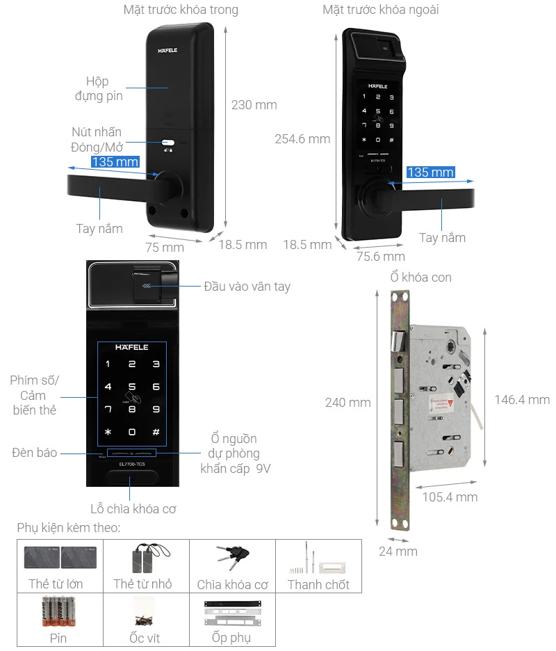 khoa dien tu hafele el7700 tcs 912 05 583 tskt