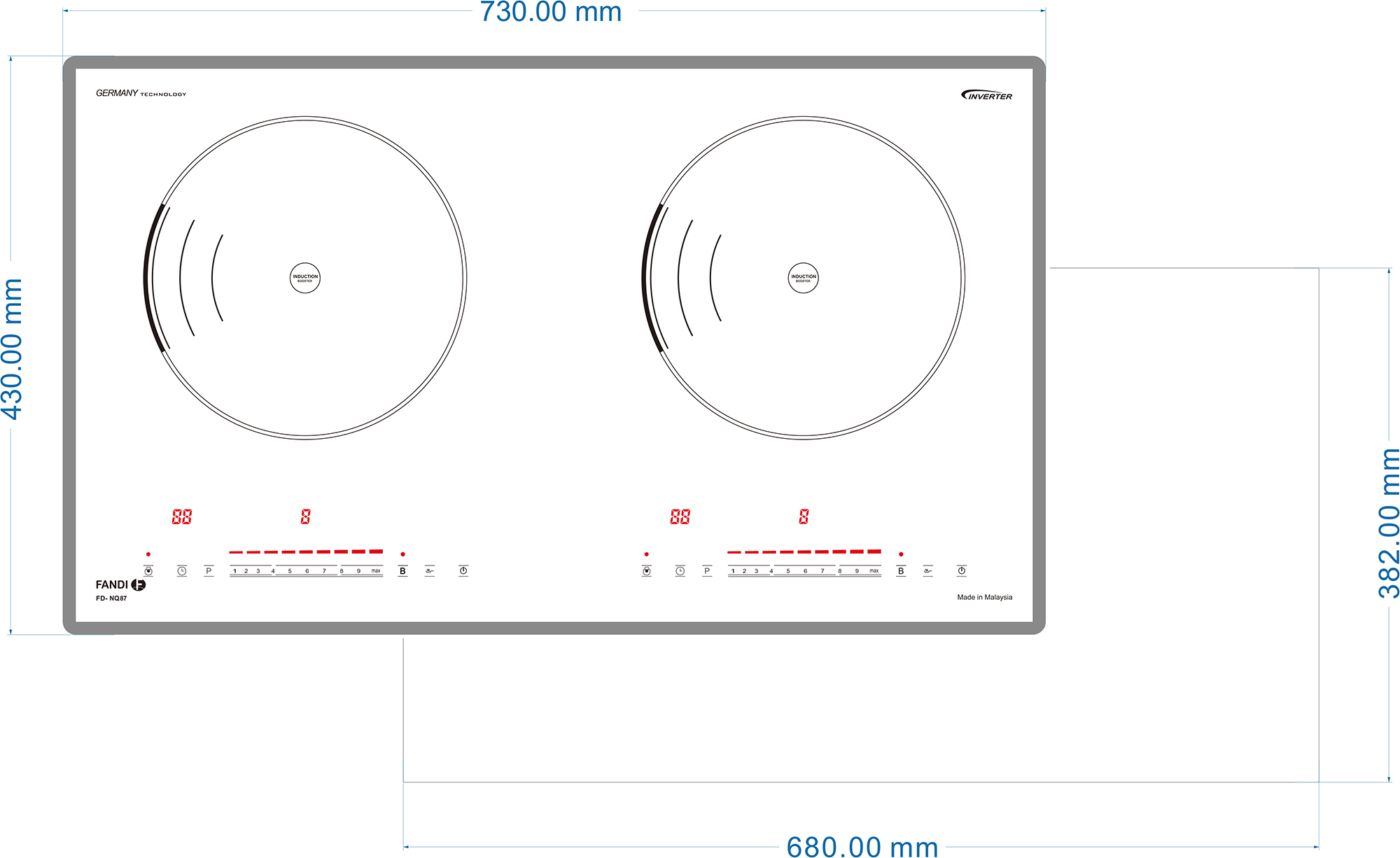 kich-thuoc-bep-tu-fandi-fd-nq87 Bếp từ Fandi FD-NQ87