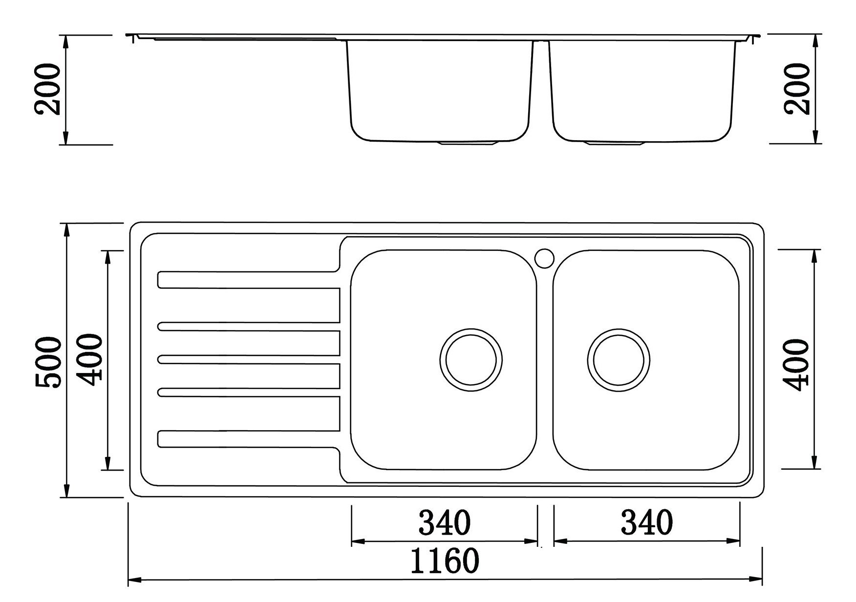 Chậu rửa Konox Artusi KS11650 1D - Bàn trái