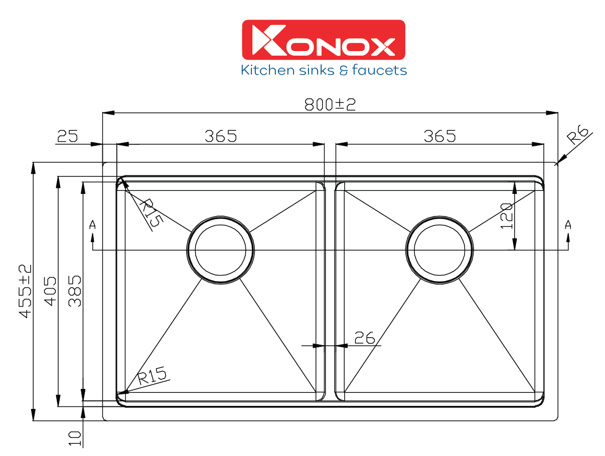 Chậu rửa Konox KN8046DUB